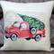 Red Truck pillow cover, Embroidered Truck Christmas pillow cover product 5